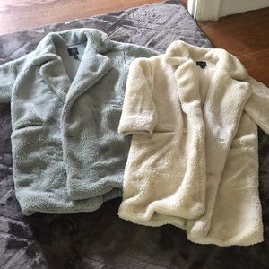 Set of 2 Teddy Coats (WHITE SOLD) only Green available
